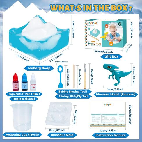 3 in 1 Dinosaur Soap Making Craft Kit Kids Toy, STEM Art and Craft Science Toy for Toddler, Dig Soap with Silicone Mold,Fragrances, Best Educational Craft Activity, Birthday Easter Gift for Girl Boy in Saudi Arabia