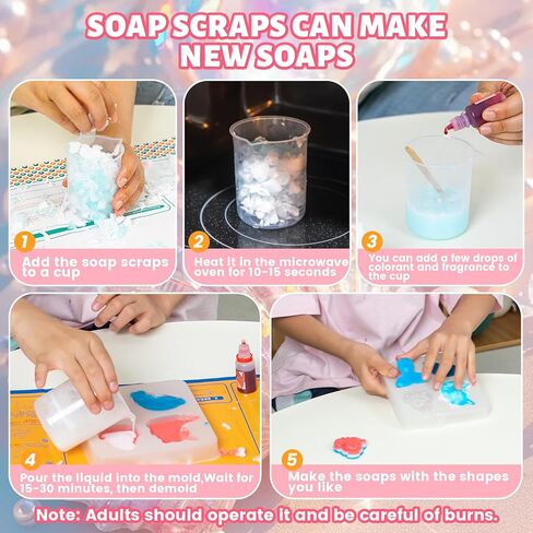 مجموعة أدوات صناعة الصابون 3 في 1 للأطفال من ديناصور، لعبة العلوم والتكنولوجيا والهندسة والرياضيات للأطفال الصغار، حفر الصابون مع قالب السيليكون، العطور، أفضل نشاط حرفي تعليمي، هدية عيد الفصح للفتيات الصبيان in Kuwait