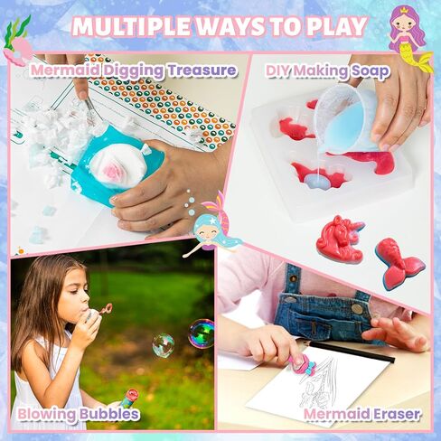 مجموعة أدوات صناعة الصابون 3 في 1 للأطفال من ديناصور، لعبة العلوم والتكنولوجيا والهندسة والرياضيات للأطفال الصغار، حفر الصابون مع قالب السيليكون، العطور، أفضل نشاط حرفي تعليمي، هدية عيد الفصح للفتيات الصبيان in Kuwait