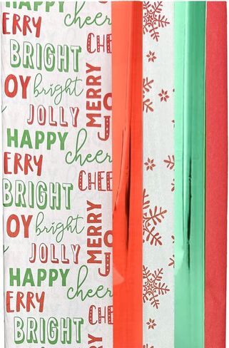 200 Sheets of Christmas Gift Tissue Paper, Paper and Mylar ChristmasTree and Snowflake Themed Sheets by ALEF in Kuwait