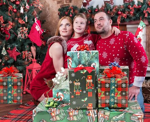 U'COVER Christmas Wrapping Paper - Red Green Xmas Gift Wrapping Paper Sets 8 Large Sheet Holiday Gift Wrap for Men Kids Boys - Nutcracker, Buffalo Plaid, Vintage Truck, Tree, Candy Cane 27 X 37inch in Saudi Arabia