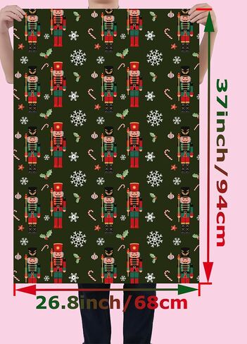 U'COVER Christmas Wrapping Paper - Red Green Xmas Gift Wrapping Paper Sets 8 Large Sheet Holiday Gift Wrap for Men Kids Boys - Nutcracker, Buffalo Plaid, Vintage Truck, Tree, Candy Cane 27 X 37inch in Saudi Arabia