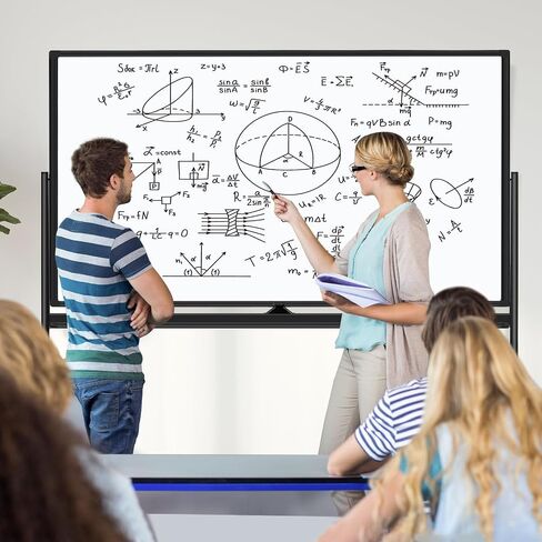 Large Rolling White Boards on Wheels 72 X 36 Inches, Double-Sided Magnetic Mobile Whiteboard with Stands, Dry Erase Board Stand Up White Board with Eraser & Marker & Magnet & Magnetic Calendar in Kuwait