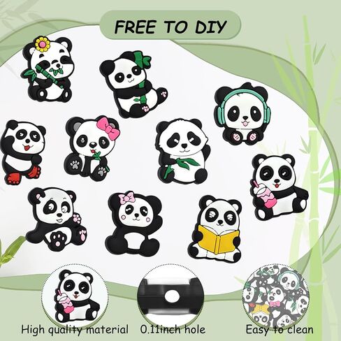 20 Pcs Focal Beads for Pens Cute Panda Focal Bead for for Keychain Making DIY Gift Necklace Bracelet Jewelry Students Gift in Saudi Arabia
