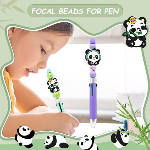 20 Pcs Focal Beads for Pens Cute Panda Focal Bead for for Keychain Making DIY Gift Necklace Bracelet Jewelry Students Gift in Saudi Arabia