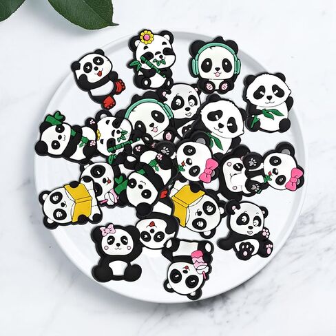 20 Pcs Focal Beads for Pens Cute Panda Focal Bead for for Keychain Making DIY Gift Necklace Bracelet Jewelry Students Gift in Saudi Arabia