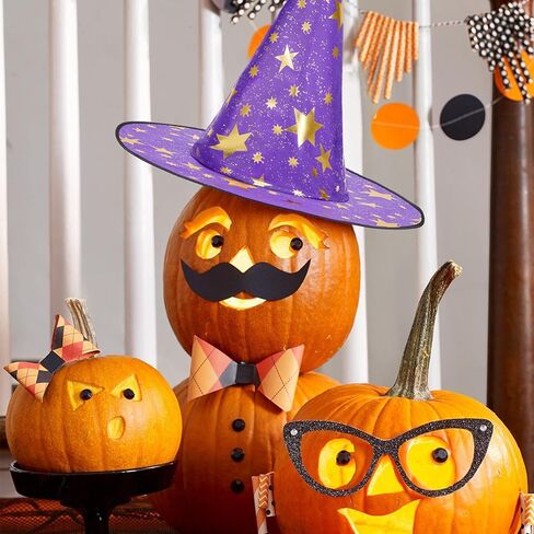 Zando Halloween Accessories Kids Witch Hats Foldable Star Printing Wizard Hat Girls Witch Hat Decoration for Halloween Party in Kuwait