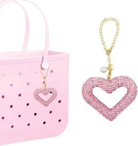 Glitter Heart Shape for Bogg Bag Accessories Charms, Bling Cute Love Heart Charms Apply to Decorative Bogg Bag Handbags Beach Totes bags- Stylish Accessory for Bogg Bag Lovers in Kuwait