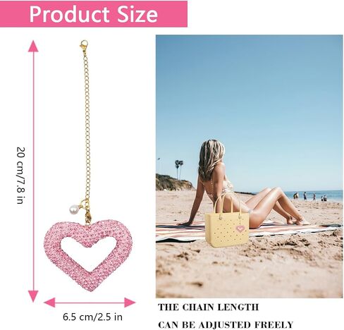 Glitter Heart Shape for Bogg Bag Accessories Charms, Bling Cute Love Heart Charms Apply to Decorative Bogg Bag Handbags Beach Totes bags- Stylish Accessory for Bogg Bag Lovers in Kuwait