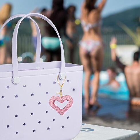 Glitter Heart Shape for Bogg Bag Accessories Charms, Bling Cute Love Heart Charms Apply to Decorative Bogg Bag Handbags Beach Totes bags- Stylish Accessory for Bogg Bag Lovers in Kuwait
