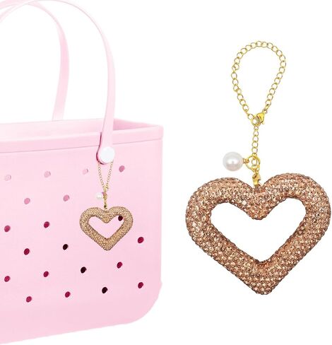 Glitter Heart Shape for Bogg Bag Accessories Charms, Bling Cute Love Heart Charms Apply to Decorative Bogg Bag Handbags Beach Totes bags- Stylish Accessory for Bogg Bag Lovers in Kuwait