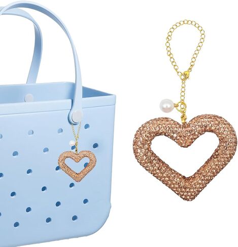 Glitter Heart Shape for Bogg Bag Accessories Charms, Bling Cute Love Heart Charms Apply to Decorative Bogg Bag Handbags Beach Totes bags- Stylish Accessory for Bogg Bag Lovers in Kuwait