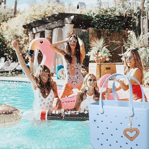 Glitter Heart Shape for Bogg Bag Accessories Charms, Bling Cute Love Heart Charms Apply to Decorative Bogg Bag Handbags Beach Totes bags- Stylish Accessory for Bogg Bag Lovers in Kuwait