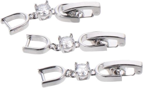 2.1cm Bracelet Extender Clasp 3Pcs White Gold Plated Crystal Rhinestone Foldover Extension Clasps for Jewelry Making Bracelet Necklace in Saudi Arabia