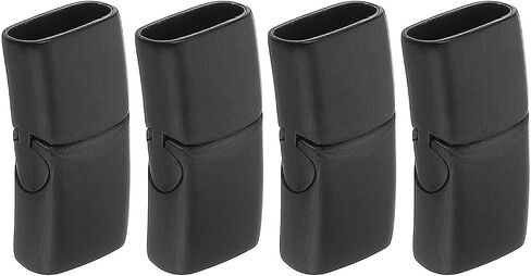 uxcell 10mmx5mm Flat Leather Clasp, 4Pcs Bracelet Clasps Flat Closure End Caps for Bracelet Craft Making Supplies DIY, Black in Saudi Arabia
