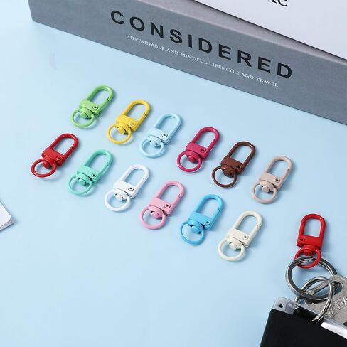 50 Pcs Metal Lobster Claw Clasps Colorful Swivel Lanyards Trigger Snap Hooks Strap 360° Swivel Snap Hooks for Key Chains and Jewelry Crafting Lobster Clasp for Bag Keychain Jewelry Making Connector in Saudi Arabia
