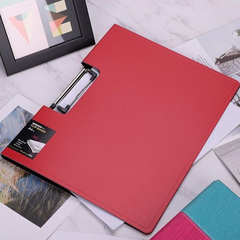 Foldable Plastic File Clipboard Profile Clip Folder A4 Letter Size Clipboard with Cover Folder 360 Degree Flip Writing Pad Clipboard Padfolio File Folder Desktop Organizer School Office and Business in Kuwait