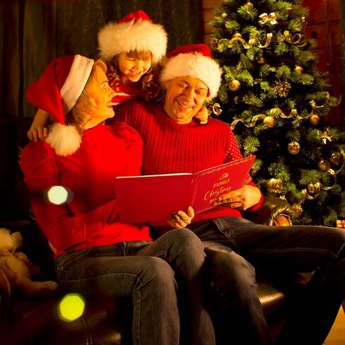 Frienda Christmas Memory Book with Pen Christmas Family Journal Christmas Leather Scrapbook Album 9'' x 6'' 144 DIY Blank Pages Christmas Card Keepsake Book Holiday Photo Album White Elephant Gift in Saudi Arabia