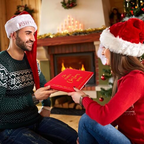 Frienda Christmas Memory Book with Pen Christmas Family Journal Christmas Leather Scrapbook Album 9'' x 6'' 144 DIY Blank Pages Christmas Card Keepsake Book Holiday Photo Album White Elephant Gift in Saudi Arabia