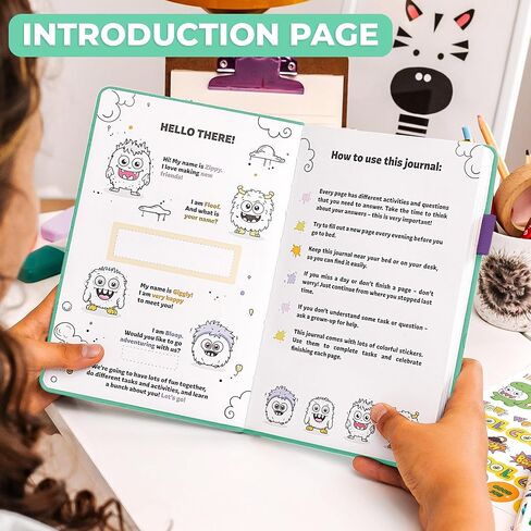 مجلة Clever Fox Kids - دفتر المشاعر اليومية والامتنان للأطفال الذين تزيد أعمارهم عن 8 سنوات - مخطط الطفل ومتتبع الحالة المزاجية لليوميات والكتابة (الخزامى) in Kuwait