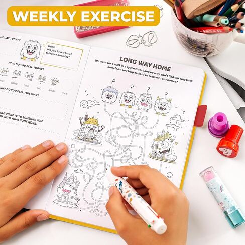 Clever Fox Kids’ Journal – Daily Feelings & Gratitude Notebook for 8+ Children – Child’s Planner & Mood Tracker for Journaling & Writing (Peach Pink) in Kuwait