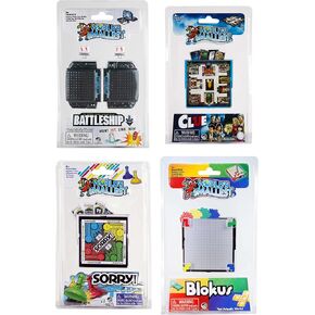 Worlds Smallest Board Games Set of 4 - Clue, Sorry, Battleship, Blokus (Bundle)