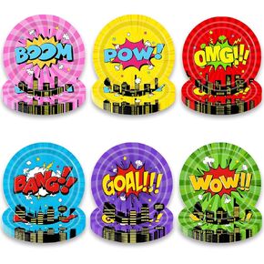 60pcs Super Theme Hero Party Plates, Super Theme Hero Party Supplies, Cartoons Theme Party Decoration, kids Birthday Party Supplies