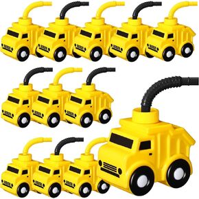 Tanlade Construction Truck Cups Set Truck Party Plastic Cups Bulk Construction Birthday Party Supplies Construction Themed Party Favor for Kids Construction Birthday Party Decorations(12 Set)