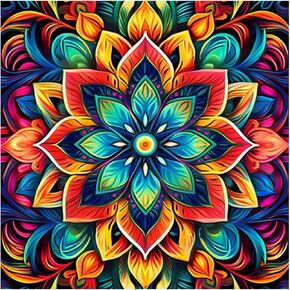 SJUTOUCI Diamond Painting Kits for Adults, Mandala Diamond Art Kits for Beginners, 5D DIY Diamond Bead Art, Full Drill Round Gem Craft Home Decor 12x12 inch