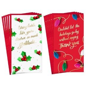 Hallmark Holiday Money or Gift Card Holder Cards for Teachers, Caregivers (10 Cards with Envelopes) Thank You, Gratitude