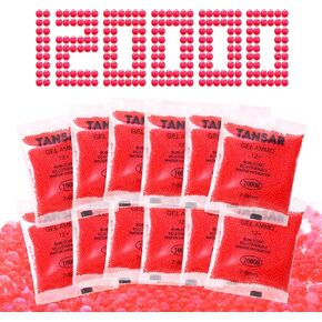 TANSAR Gel Ball Blaster Ammo Splat Orby Gun Refill(7-8 mm,12 Packs,10,000 Pieces Per Pack), 7.5mm Gel Splatter Bullets, Compatible with Gel Gun Blaster, for Ages 14+, Light Blue