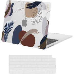 MOSISO Compatible with MacBook Air 13 inch Case 2024 2023 2022 M3 A3113 M2 A2681 with Touch ID, Plastic Tropical Plant Hard Shell&Keyboard Cover Compatible with MacBook Air 13.6 inch Case, Transparent