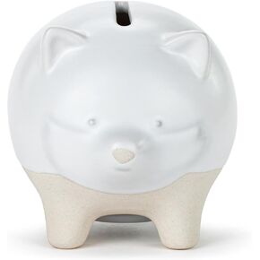 DEMDACO 5004820134 Clever Little Saver Classic White and Tan 4 x 3.5 Inch Stoneware Piggy Savings Money Coin Bank Fox in Kuwait