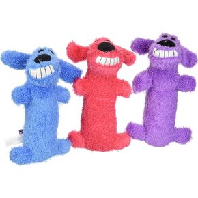 (3 Pack) Multipet Mini Plush Loofa Dog Toy 6-Inch