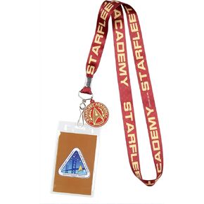 Surreal Entertainment Star Trek Starfleet Academy Command ID Badge Holder Key Lanyard, Red