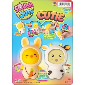 JA-RU Squish Outs Animal Mini Squishies (1 Pack) Costume Changing Cute Mochi Squishy Toy | Stress Relief Fidget Toys | Party Favor Easter Basket Fillers Pinata Stuffers. 4414-1
