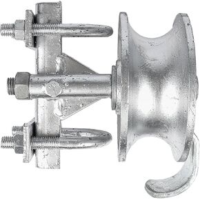 Sliding Gate Rollers, Steel Rolling Gate Hardware for 2'' (1-7/8'') Gate Frame & 1-5/8'' Track Pipe, Double U Bolt, 2 Pack