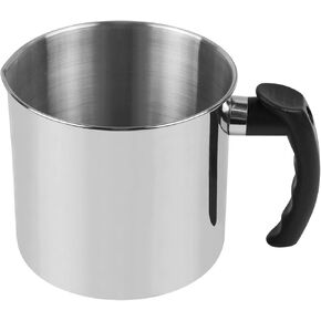 Teqooza Stainless Steel Candle Making Pouring Pot,2 Pounds Capacity Cup,Double Boiler Wax Melting Pot,Dripless Pouring Spout & Heat-Resisting Handle, Silver