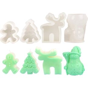 TOAUTO 3pcs Gift Box Candle Soap Silicone Molds, Christmas-Themed 3D Gift Box Mold for Candle Making Aromatherapy Wax Epoxy Resin Casting Soap Christmas Party Decor