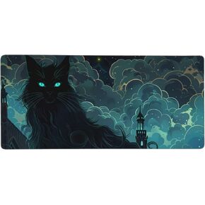 لوحة ماوس ألعاب ممتدة من Fantasy Ethereal Galaxy Fox، قاعدة مطاطية متعددة الأغراض غير قابلة للانزلاق، لوحة مفاتيح كبيرة لمكتب المنزل، 35.4 بوصة × 15.7 بوصة