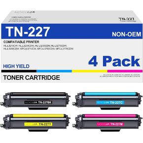 TN227 TN223 High Yield Toner Cartridge Compatible for Brother TN-227 TN 223 for MFC-L3750CDW MFC-L3770CDW HL-L3290CDW HL-L3210CW HL-L3230CDW Printer (4 Pack)