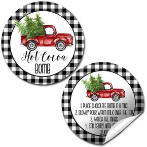 Cute Marshmallow Snowmen Themed Hot Cocoa Bomb Packaging Sticker Labels, Total of 40 2" Circle Stickers (20 Sets of 2) by AmandaCreation
