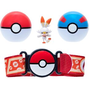 Pokémon - Clip 'N' Go Poke Ball Belt Set - Poké Ball, Great Ball and Scorbunny
