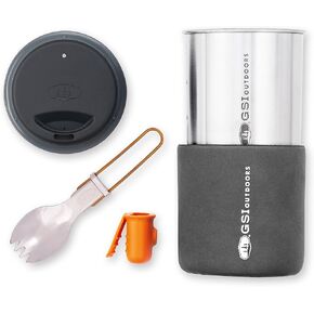 GSI Outdoors Glacier Stainless Dualist I Backcountry Mess Kit, 2-Person Camping or Backpacking Cookware Set