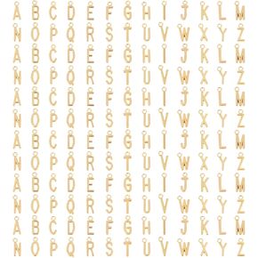 156Pcs/6 Sets Gold Letter Charms, Capital A-Z Charms Alphabet ABC Letter Charms DIY Bracelets Necklaces Charms A-Z Letter Gold Charms Pendants for Jewelry Making DIY Crafting in Kuwait