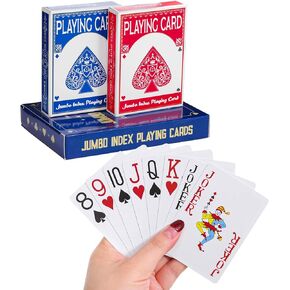 Playing Cards Large Print for Adults - 2 Pack, Large Print Playing Cards for Seniors, Vision Impaired, Low Vision Crowd, for Blackjack, Euchre, Canasta Card Game