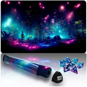 MTG Playmat TCG Playmat PTCG Playmat DND Playmat-Includes Storage Tube and 7 Dice-Experience Top-Tier Quality and Edge-Locking Design–Waterproof and Non-Slip Gaming Mat! (Style4)