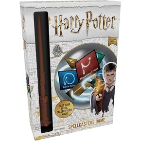 Harry Potter Spellcasters-A Charade Game with A Magical Spin - Cast Your Spell and Master Your Magic - Includes Spellcaster Wand (Replica of Harry Potter's Wand), 32 Spell and 32 Spellcaster Cards