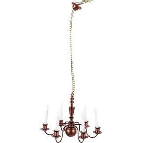 GANAZONO Dollhouse 6 Arm Candle Chandelier LED Miniature Wall Lamp Dollhouse Furniture Accessories Mini Bedroom Decor for Garden Sandbox Dollhouse Bronzing