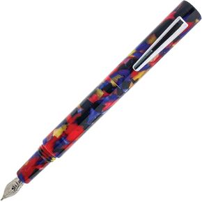 Monteverde MVP Fountain Pen Red Puzzles - Flex Nib - Compact & Versatile Mini Pocket Pen - JoWo German-Made Nib - Cartridge & Eyedropper Fill